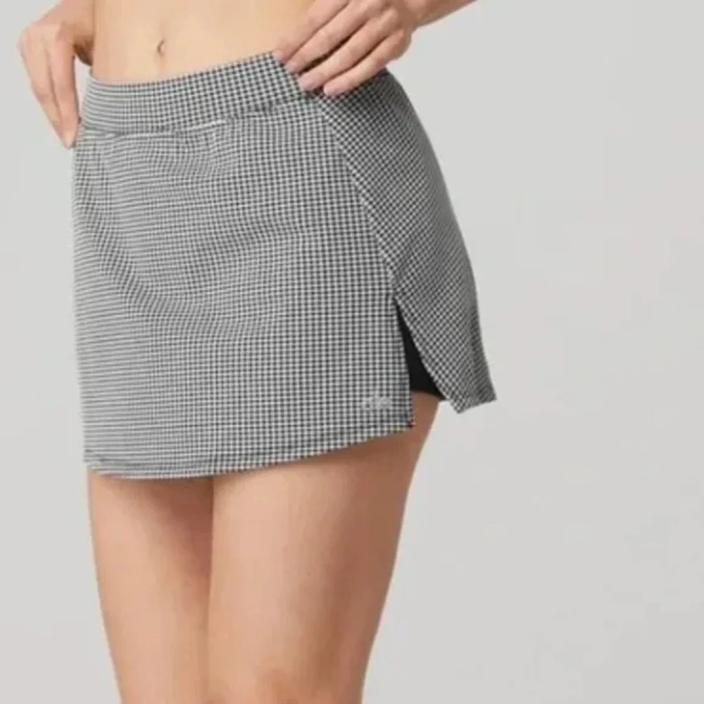 Classic Black and White Checkered Skirt